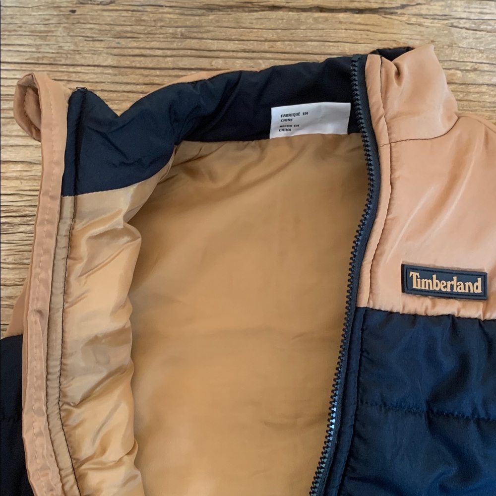 3T Timberland Puffer Vest Black Brown Excellent - Picture 3 of 5